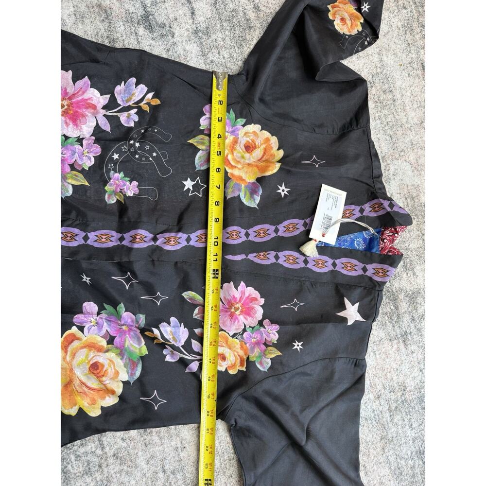 Johnny Was Jade Kimono Silk Jacket Kasumi Black Multicolor Reversible Sz S $550 - Picture 3 of 12